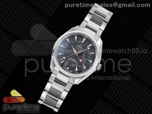 Aqua Terra 150M GMT SS OMF Best Edition Black Textured Dial on SS Bracelet A8500