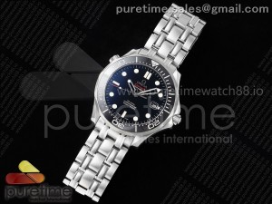 Seamaster 300m Diver SS OMF Best Edition Black Dial Black Ceramic Bezel on SS Bracelet A2500