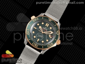 Seamaster 300M Diver Titanium/Bronze VSF 1:1 Best Edition Green Dial on Titanium Mesh Bracelet A8806
