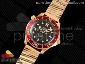 Seamaster 300M Diver RG VSF 1:1 Best Edition Black Dial on Mesh Bracelet A8806