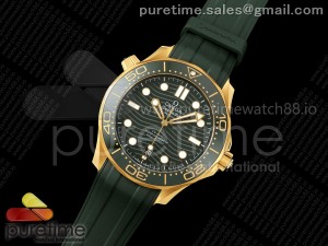 Seamaster Diver 300M RG Green Ceramic Bezel JVSF 1:1 Best Edition Green Dial on Green Rubber Strap A2824