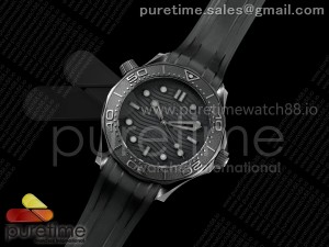 Seamaster 300m 43.5mm Black Ceramic VSF 1:1 Best Edition Black Dial on Black Rubber Strap VS8806