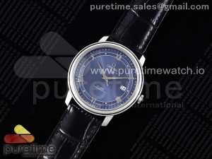 De Ville SS TWF 1:1 Best Edition Blue Dial on Black Leather Strap MIYOTA 9015