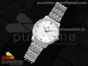 De Ville SS TWF 1:1 Best Edition Silver Dial Blue Markers on SS Bracelet MIYOTA 9015