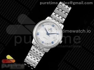 De Ville SS TWF 1:1 Best Edition White Dial Blue Markers on SS Bracelet MIYOTA 9015