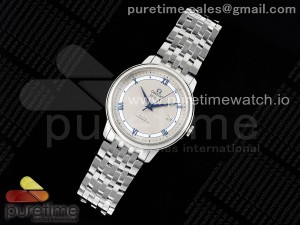 De Ville SS DIWF 1:1 Best Edition Gray/White Dial Blue Markers on SS Bracelet MIYOTA 9015