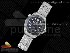 Seamaster Diver 300M ZF 1:1 Best Edition Black Ceramic Black Dial on SS Bracelet A8800