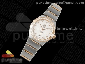 Constellation 39mm SS/RG Diamonds Bezel ASWF 1:1 Best Edition White Diamonds Dial on SS/RG Bracelet A8800