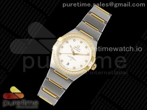 Constellation 39mm SS/YG Diamonds Bezel ASWF 1:1 Best Edition White Diamonds Dial on SS/YG Bracelet A8800