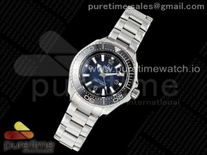 Seamaster 6000M Ultra Deep SS TF 1:1 Best Edition Blue Dial Black Ceramic Bezel on SS Bracelet A2824