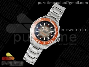 Seamaster 6000M Ultra Deep SS TF 1:1 Best Edition Gray Dial Orange Ceramic Bezel on SS Bracelet A2824