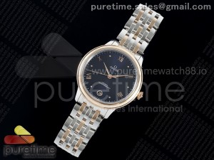 De Ville Prestige Ladies 34mm SS/RG VSF 1:1 Best Edition Blue Dial on SS/RG Bracelet A8800