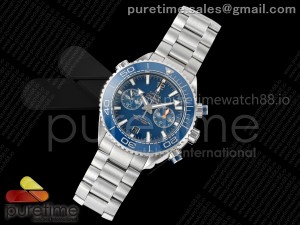 Planet Ocean 600M Chrono SS SCF 1:1 Best Edition Blue Dial on SS Bracelet A9900