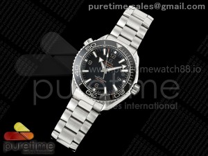 Planet Ocean 600M 43.5 mm SS SCF 1:1 Best Edition Black Dial Black Bezel on SS Bracelet A8900