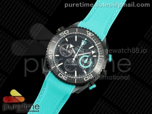 Planet Ocean 600M Chrono ETNZ Black Ceramic SCF 1:1 Best Edition Black Dial on Blue Rubber Strap A9900