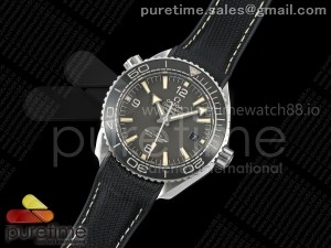 Planet Ocean 600M 43.5 mm SS SCF 1:1 Best Edition Gray Dial Black Bezel on Rubber Strap A8900