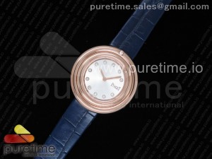 Possession Watch RG White Dial on Blue Leather Strap Jap Quartz Movement