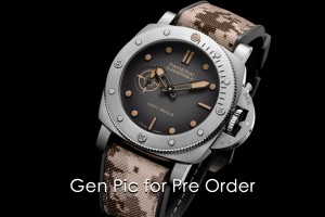 PAM1518 Submersible 44mm VSF 1:1 Best Edition Gray Ombre Dial on Camouflage Strap P900