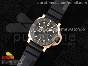 PAM1070 W VSF 1:1 Best Edition Black Dial on Black Rubber Strap P900