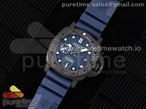 PAM1232 W Carbotech VSF 1:1 Best Edition Blue Dial on Blue Rubber Strap P900