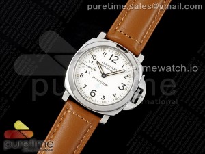 PAM778 W HWF 1:1 Best Edition White Dial on Brown Leather Strap A6497