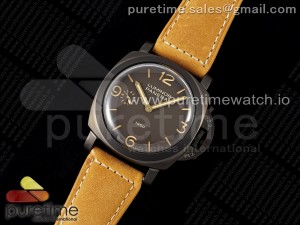 PAM375 N PVD HWF 1:1 Best Edition on Brown Leather Strap P3000