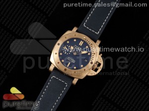 PAM1074 W Bronzo VSF 1:1 Best Edition Blue Dial on Blue Calfskin Strap P.900 Clone