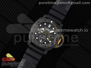 PAM1324 Y 44mm Submersible VSF 1:1 Best Edition Carbon Dial on Rubber Strap P.9011 Clone