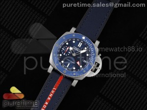 PAM1507 Submersible GMT Luna Rossa 42mm VSF 1:1 Best Edition on Blue Nylon Strap P900