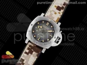 PAM1518 Submersible 44mm VSF 1:1 Best Edition Gray Ombre Dial on Camouflage Strap P900