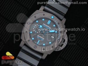 PAM1616 Carbotech 47mm VSF Best Edition Black Dial Blue Markers on Rubber Strap P.9010 Clone