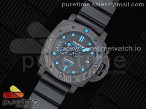 PAM960 Carbotech 42mm VSF Best Edition Black Dial Blue Markers on Rubber Strap P.9010 Clone