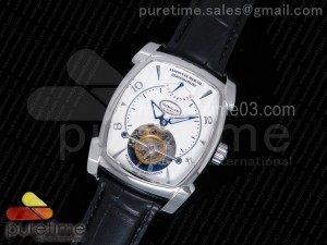 Kalpa Grande Tourbillon Real PR AZF SS White Dial on Black Leather Strap