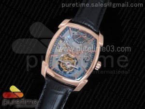 Kalpa Grande Tourbillon Real PR RG Polished Skeleton Dial on Black Leather Strap