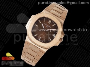 Nautilus 5711/1R RG 3KF 1:1 Best Edition Brown Textured Dial on RG Bracelet A324 Super Clone V2