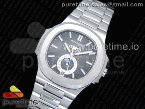 Nautilus 5726 Complicated SS KMF Best Edition Brown Textured Dial on SS Bracelet A324 V2