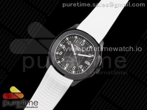 Aquanaut Black Venom DLC ZF 1:1 Best Edition Black Dial on White Rubber Strap 324CS