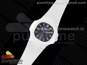 AET Nautilus 5711 White Ceramic AMGF Best Edition Blue Dial on White Rubber Strap MIYOTA 9015
