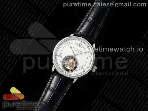 PP Tourbillon SS RMSF Edition White Dial on Black Leather Strap