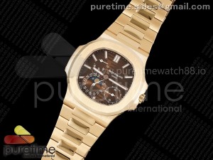 Nautilus 5712 RG PPF 1:1 Best Edition Brown Dial on RG Bracelet PPF240 Super Clone V4+