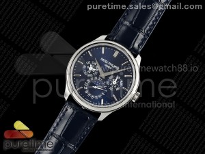 Perpetual Calendar 5140 SS 3KF Best Edition Blue Dial on Blue Leather Strap A240