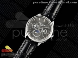 Perpetual Calendar 5140 SS 3KF Best Edition Gray Dial on Black Leather Strap A240