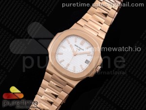 Nautilus 5711/1R PPF 1:1 Best Edition White Textured Dial on RG Bracelet 324CS