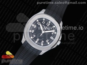 Aquanaut 5167 SS KMF 1:1 Best Edition Black Dial on Black Rubber Strap A324 Clone