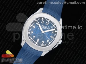 Aquanaut 5168G 42mm SS ZF 1:1 Best Edition Blue Dial on Blue Rubber Strap 324CS