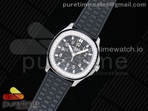 Aquanaut 5067A SS PPF 1:1 Best Edition Black Textured Dial on Black Rubber Strap AE23