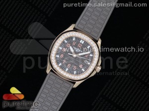 Aquanaut 5067A RG PPF 1:1 Best Edition Gray Textured Dial on Gray Rubber Strap AE23