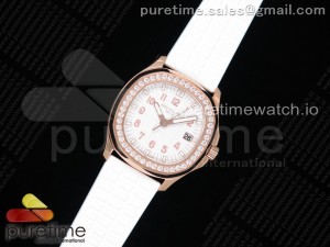 Aquanaut 5067A RG PPF 1:1 Best Edition White Textured Dial on White Rubber Strap AE23