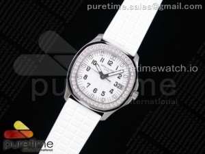 Aquanaut 5068 SS PPF 1:1 Best Edition White Textured Dial on White Rubber Strap 324CS