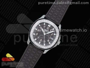 Aquanaut 5068 SS PPF 1:1 Best Edition Brown Textured Dial on Brown Rubber Strap 324CS